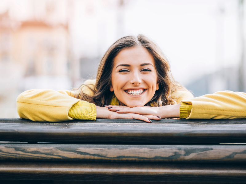 Happy woman smiling